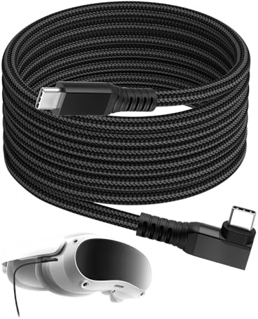 Eddrfy VR Link Cable USB-C to USB-C, 3m Braided Type-C Cable with 5Gbps Fast Data Transfer, Compatible with Oculus Quest 3S/3/2/Pro, Pico 4 Ultra/4, Charging and VR Gaming