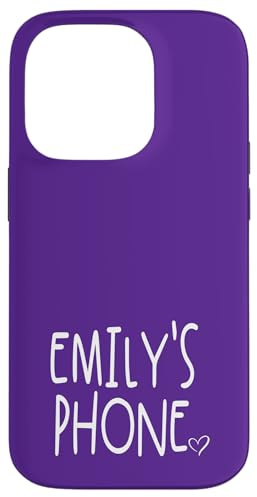 Emily's Phone Emily Personalized Name White Purple Case for iPhone 14 Pro