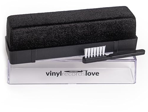 Schallplatten Reinigung | Schallplattenbürste Antistatisch aus Samt | Vinyl Cleaning Kit | Plattenbürste in Schwarz | Schallplattenreiniger | Schallplatten Bürste | Vinyl Bürste