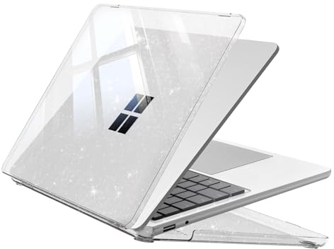 FINTIE Case for 13 Inch Microsoft Laptop (2025) Model 2095 | Ultra Slim Snap-on Hard Back Shell Full Corner Protection Clear Cover, Glittering Clear