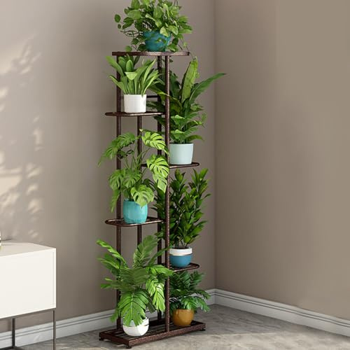 Support pour plantes d'intérieur, 6 niveaux, peut contenir 7 plantes en pot, stable et peu encombrant, idéal pour le salon, le balcon et le bureau, support de plantes haut