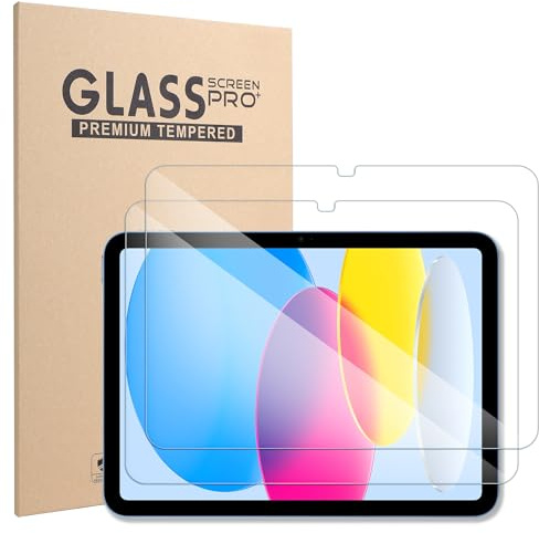 Xahpower Lot de 2 Protection Écran pour iPad (A16) 11 Pouces 2025/10,9 Pouces 2022, Dureté 9H, Anti Rayures, Film de Protecteur en Verre Trempé Compatible avec iPad 11/10e Génération