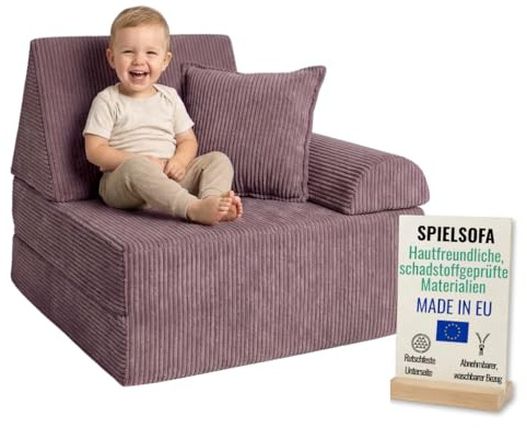 Pillows24 Kindersessel & Spielsofa fur Kinder Cord mit abnehmbaren Bezügen