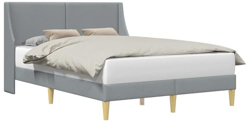 vidaXL Bettrahmen mit Kopfteil Verbindungsplatte, Moderner Bettrahmen, rechteckiges Design, mit Stoff bezogen, platzsparender, Cooler Schlafzimmerschrank