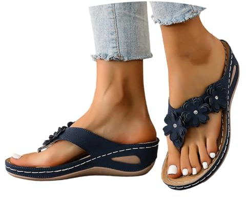 Infradito Donna con Zeppa Ciabatte Estive Ortopediche Eleganti Comode Sandali Spiaggia Piscina Moda Leggere Supporto Arco Plantare Doccia Mare Pantofole Aperte Antiscivolo