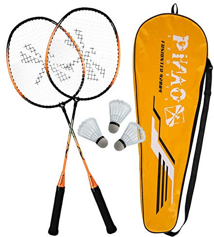 PiNAO Sports - Badminton-Set Family (42004) [Badmintonset, Doppelset, 2-Player, Badmintonschläger, Federball, Bälle]