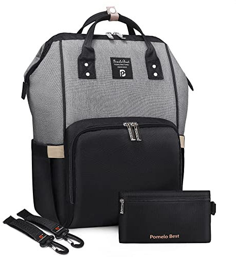 Pomelo Best Baby Wickelrucksack stylische Wickeltasche Rucksack mit Wickelunterlage multifunktional wasserabweisend Große Kapazität Rucksack für unterwegs