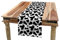 ABAKUHAUS Kuh-Druck Tischläufer, Kuhfell Schwarz Spots, Esszimmer Küche Rechteckiger Dekorativer Tischläufer, 40 x 300 cm, Weiß Grau