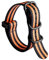 BINLUN Uhrenarmband Nylon Dickes G10 Premium Ballistic Ersatz Armband Mehrfarbige Bänder für Herren Damen mit Heavy Duty 5 Ringe(20mm, Schwarz-Orange Band Schwarz Schnalle)