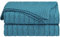 sourcing map Kuscheldecke Baumwolle Decken Strick Tagesdecke Weich & Warm für Schlafzimmer Sofa usw. Grün Blau 180x200cm