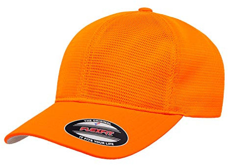 Flexfit Herren 360 Omnimesh Cap Verschluss, Neon-Orange, S/M