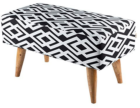 wohnfreuden Bank Zinnia 80 x 40 cm aus Teakholz und Stoff Bezug