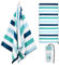 Exclusivo Mezcla Microfiber Quick Dry Beach Towel, Oversized Sand Free Beach Towel for Travel/Camping/Sports (Striped Green, 88x178 CM - Super Absorbent, Compact and Lightweight