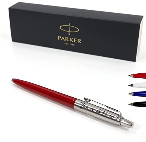 Stylo Parker Jotter personnalisé + coffret cadeau | Concevez un présent unique | Gravure laser - Rouge