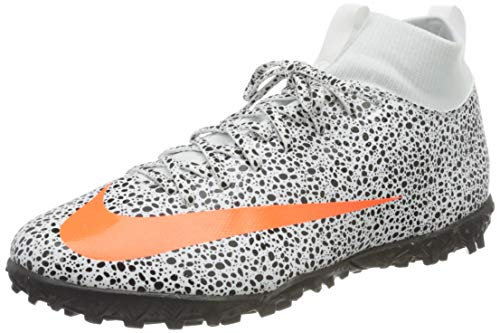 Nike Jr. Mercurial Superfly 7 Academy CR7 Safari TF Soccer Shoe, White/Total Orange-Black, 38 EU