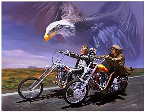 ZOEOPR Plakat Easy Rider 1969 Plakat Klassiker Filmplakat Wandkunst Leinwand Bilder Inneneinrichtung Nordische Plakate und Drucke 50 * 70 cm ohne Rahmen