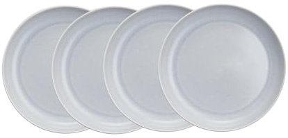 BUTLERS Teller Ø22cm 4er Teller Set CASA NOVA Steinzeug Geschirr | Kuchenteller Frühstücksteller Speiseteller Essteller | Skandi-Design reaktive Glasur | Mikrowellen- & spülmaschinenfest