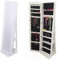 yelloo Mod. HOLLYWOOD Armadio PORTAGIOIE con Specchiera Girevole Organizzatore Gioielli Trucchi Cosmetici in Legno Bianco