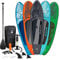 ECD Germany Aufblasbares Stand Up Paddle Board Set Makani Grün, 320x80x15 cm, aus PVC, bis 120 kg, Alu-Paddel, Komplettes Zubehör, SUP Board Paddling Board Paddelboard Surfboard Surfbrett Paddelbrett