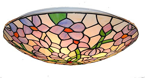 MOLOURK Ø30CM Tiffany Küchenlampe Schlafzimmer Deckenleuchte Vintage Retro Wohnzimmer Deckenlampe Gang Beleuchtet Porch Corridor für Esszimmer Korridor Balkon Flur Badezimmer Farbe Glas Lampenschirm