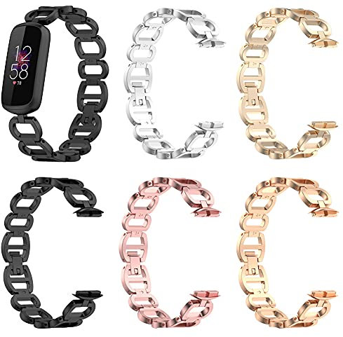 BesDirect Uhrenarmband Ersatz, Uhrenarmband Metallarmband für Fitbit Luxe/Special Edition Metallarmband (Champagner Gold)