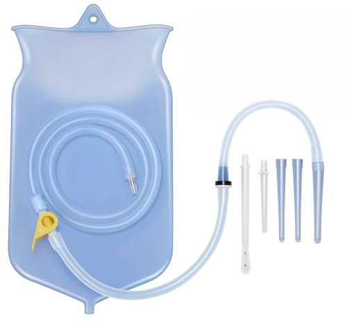 TEMONTIAN Dispositif de lavement et nettoyage intestinal – Irrigateur pour usage domestique – Kit lavement 2 litres pour hommes et femmes