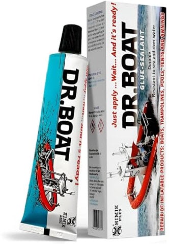 Dr Boat Heavy Duty Repair Kit for Boat Kayak, Canoe, Tent, Inflatables, Swimming Pool, Hot Tub - LIQUID PATCH Resistant to Fresh and Salt Water UV-Resistant Long-lasting - 40ML