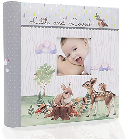 Holoary Baby-Fotoalbum, 10,2 x 15,2 cm, 160 Fotos, Geschenk für Neugeborene, Jungen, Mädchen und frischgebackene Eltern, Waldtier-Design