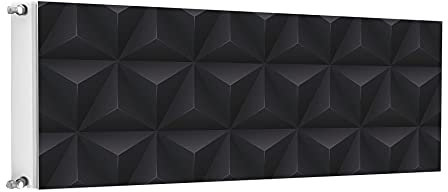 TMK ArtDeko Heizkörperverkleidung mit Magnet Stilvolle Material 160x60 Heizkörperabdeckung, Schwarz