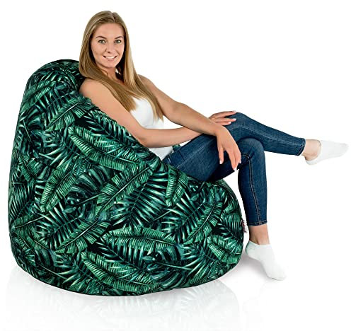 Italpouf Sitzsack XXL, Indoor, Große Sitzsack Sessel für Kinder und Erwachsene, Riesensitzsack, EPS Perlen Füllung, Abnehmbarer Bezug, Maschinenwaschbar, Zertifiziert, Forrest