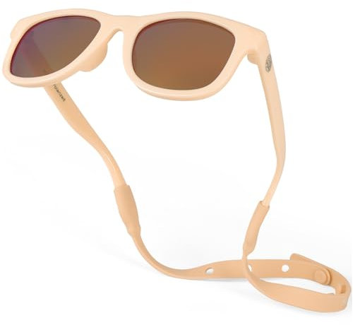 BabySunnies Polarisierte Baby Sonnenbrille mit Riemen - unzerbrechliche flexible Kleinkind-Sonnenbrille für Kleinkinder Neugeborene 0-24 - Baby Zubehör 0-24 Monate