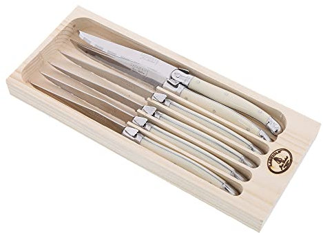 Jean Dubost - Couteaux Laguiole ivoire, coffret 6
