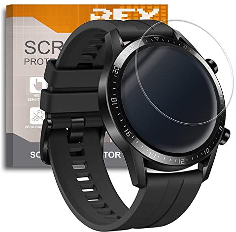 REY 6X Protector de Pantalla para Huawei Watch GT 42mm - Watch GT 2 42mm - Huawei Watch Ultimate, (Pack 6)