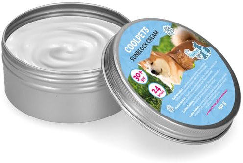 CoolPets Sunblock Creme SPF 30+ - Sonnencreme für Tiere - Sonnenschutz hunde - Sonnencreme katze - Hautpflege für Tiere - 24-Stunden-Schutz - 150 gr