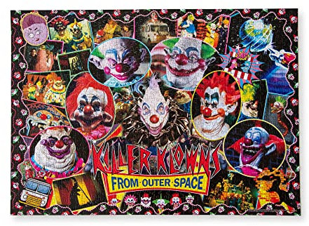 Killer Klowns From Outer Space Kollage B 1000-Piece Jigsaw Puzzle For Adults | 28 x 20 Inches