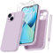Qasyfanc Cover per iPhone 13 mini, Protezione Fotocamera und 2 Pellicola Vetro Temperato, Fodera in Microfibra Antiurto Ultra Custodia Silicone Morbida Liquido Ultra Sottile 5.4''-Viola