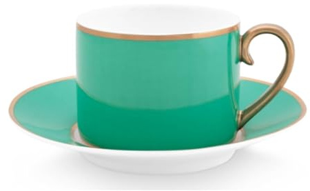 Pip Studio Chique Tasse mit Untertasse Gold-grün 0,22 l
