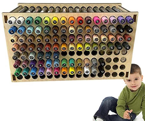 PW TOOLS Porte-Pinceau | Porte-Peinture en Bois - Art Brush Rack Organizer pour stylos, pinceaux, Crayons Couleur, marqueurs