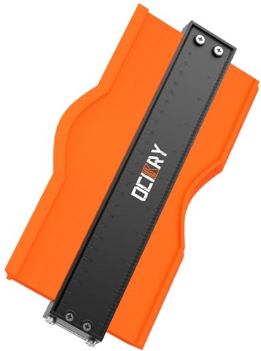 Konturenlehre (25,4 cm) verstellbares Schloss, Geschenke für Männer, Vater, Ehemann, Freund, Super Gauge Form Umrisswerkzeug für Holzbearbeitung, Jahrestag Geburtstag Geschenke Idee (Orange)