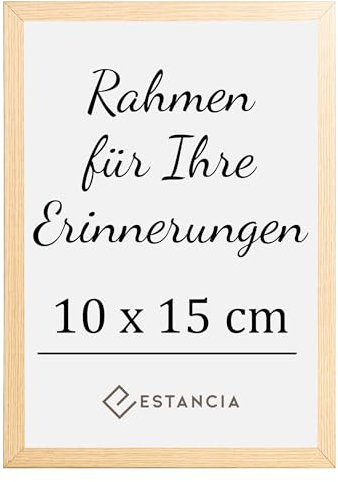 Estancia Eiche Bilderrahmen 10x15 cm mit Bruchsicherem Acrylglas | Bilderrahmen 15x10 cm | Eiche Bilderrahmen 10 x 15 Holz | Holzrahmen 10x15 cm