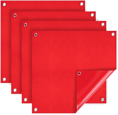 Samamoca 4 Stück rote Warnflagge 30 * 30cm, Warnfahne nach StVO für überhängende Lasten wasserdicht und wetterfest Einheitsgröße