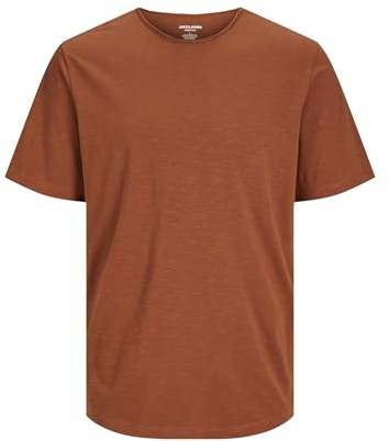 JACK&JONES Basic T-Shirt Rundhals Kurzarm Jersey Baumwolle Shirt Regular Fit JJEBASHER, Mocha Bisque,S