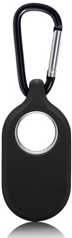 NEWZEROL Hülle Kompatible für Samsung Galaxy SmartTag2, Vollsilikon-Schutzhülle, Kratzfeste Schutzhülle Zubehör mit Schlüsselbund - Schwarz
