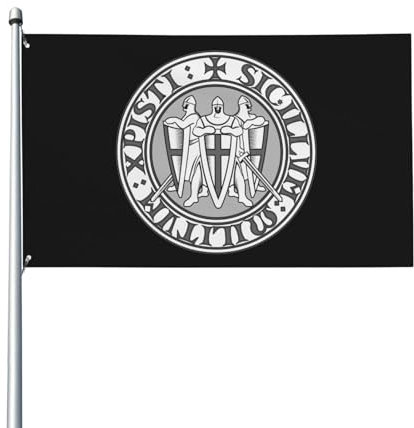 90 x 150 cm, dekorative Hausflagge, Hofbanner, Wikinger, drei Templer, Krieger, Kreuzritter, Gartenflaggen, hängende Flagge, Dekoration