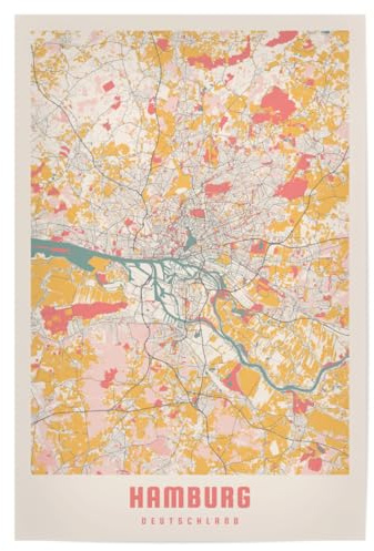 artboxONE Poster 30x20 cm Städte/Hamburg Hamburger Stadtplan - Bild Hamburg Hamburg Hamburg City