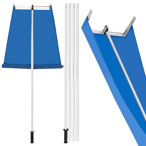 COSTWAY Schneeräumer für Dach, Dachschneeräumer mit Teleskopstiel, rutschfestem Griff und Klettverschluss, Dachräumer, Schneeschaufel, Schneeschieber aus Aluminium, Einstellbereich 170-608 cm