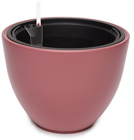 Garronda Maceta con Sistema de riego para Plantas y Flores Maceta de casa GD-0067 (Rosa, ⌀ 29,8cm, H=23cm)