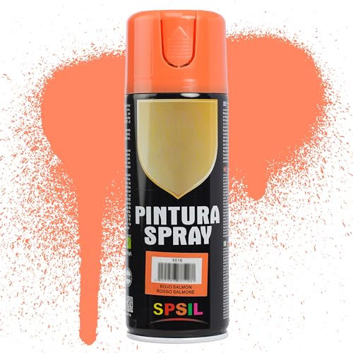 Etrexonline Pintura Spray Multicolor Profesional | 400ml | Adecuado para Metal, Madera & Plástico | Color Rojo Salmon | Secado Rápido | Paquete de 1