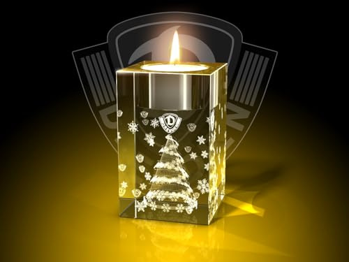 GLASFOTO.COM, Dynamo Weihnachtbaum - Teelichthalter 50 x 80 x 50 mm