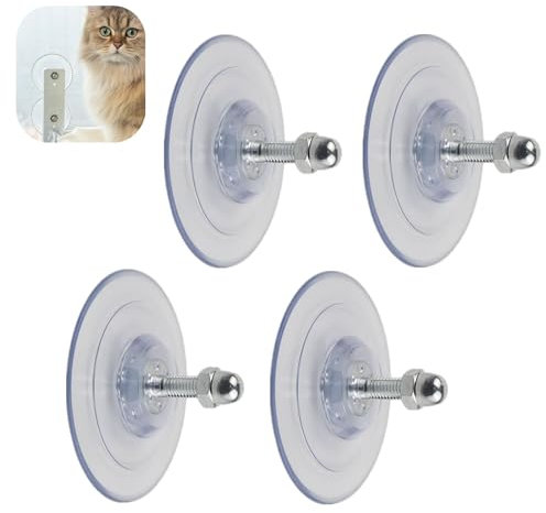 4 PCS Cat Perch Window Suction Cups Sturdy Cat Window Perch Suction Cups Replacement Screw Mount for Cat Window Seat Cat Hammock Hanging Pet Supplies(85MM)…
